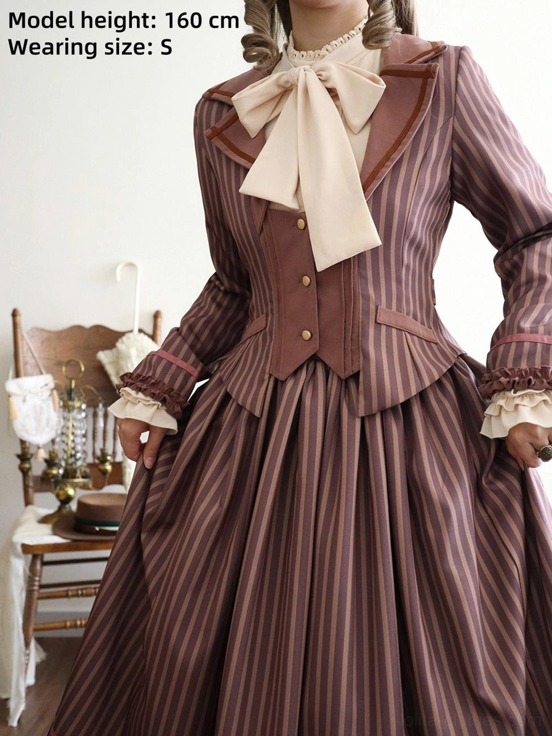 Classic Lolita blouse color comparison all four colorways coffee brown milk tea black white available options