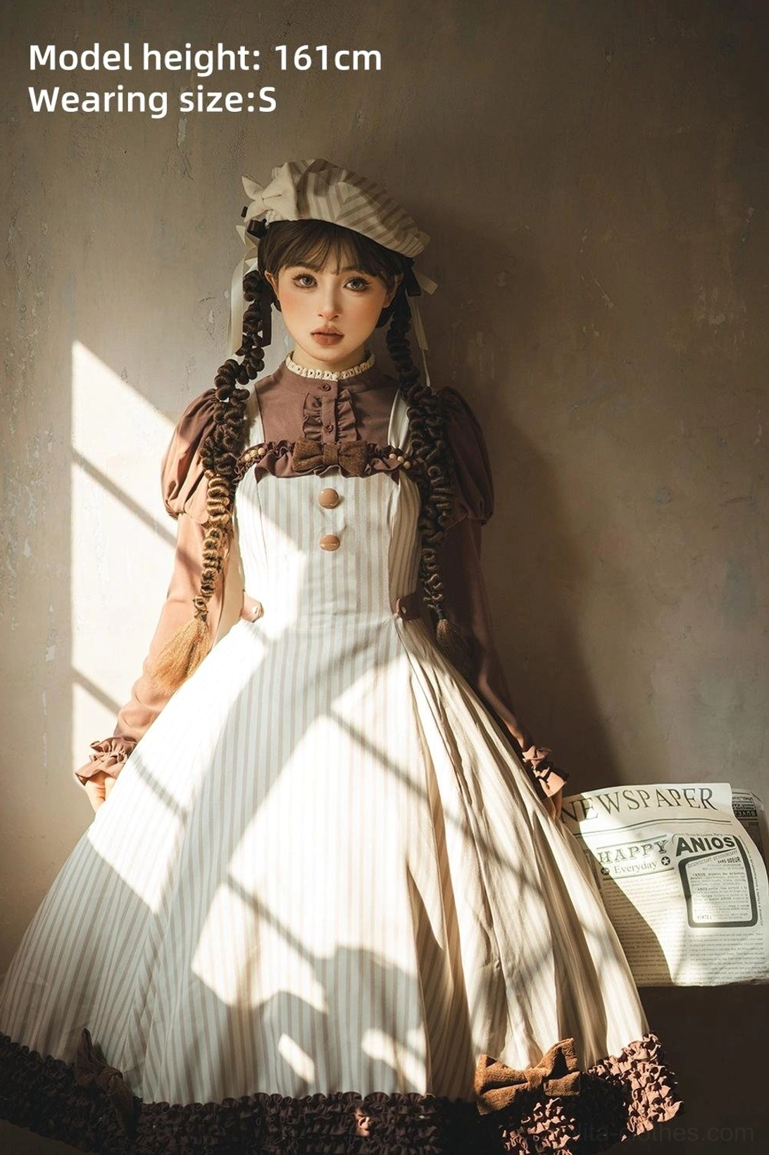 Classic Lolita blouse size chart measurements comparison XS to 2XL bust length sleeve shoulder width centimeters inches