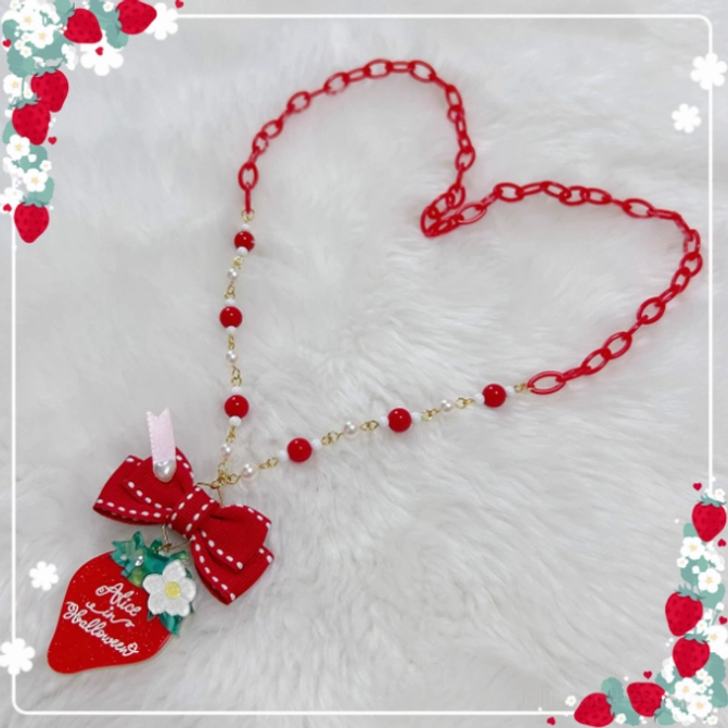 Classic red pullover necklace new style strawberry lolita accessory premium