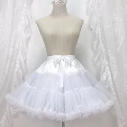 Cloud petticoat separately shown with 13.8 inch 35 cm height dimensions, fluffy A-line silhouette designed to coordinate with maid lolita OP dress variants