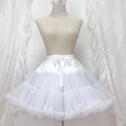 Cloud petticoat for sweet wedding lolita JSK dress 17.7 inch 45cm one size showing voluminous ruffled construction