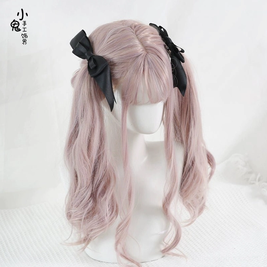 Colorful satin bow hair clips collection multiple color options displayed together for lolita fashion coordination