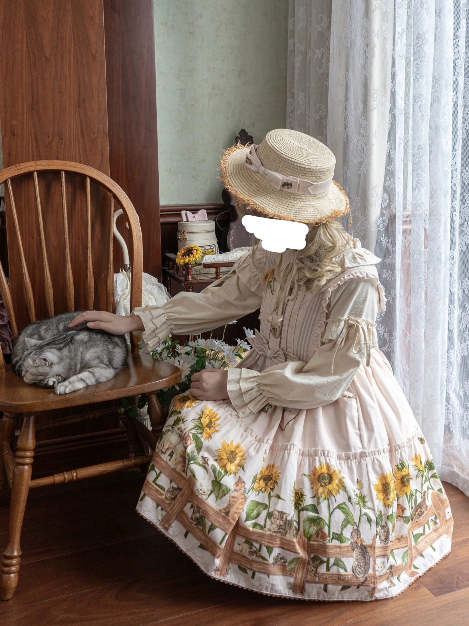 Country lolita outfit coordination featuring JSK dress with seasonal accessories and matching items