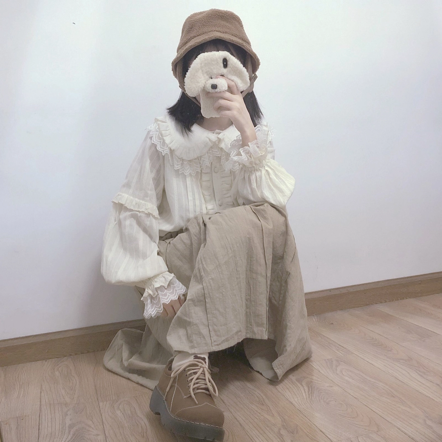 Cream Sweetheart Bubble Sleeve Lolita Blouse Alternative View Detailed Ruffles Lace Trim