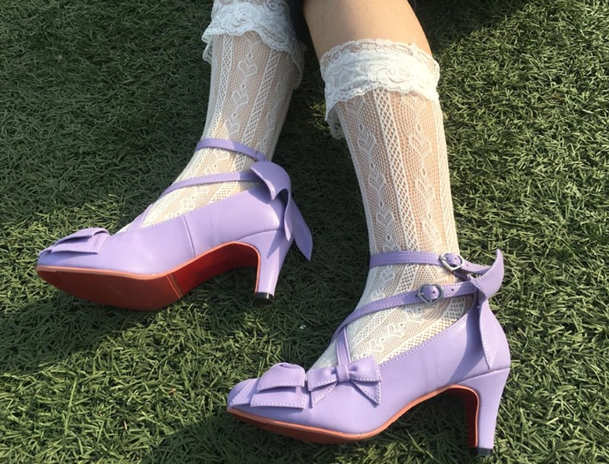 Cross-strap sweet Lolita Mary Jane heels fashion forward modern design honoring traditional Lolita values