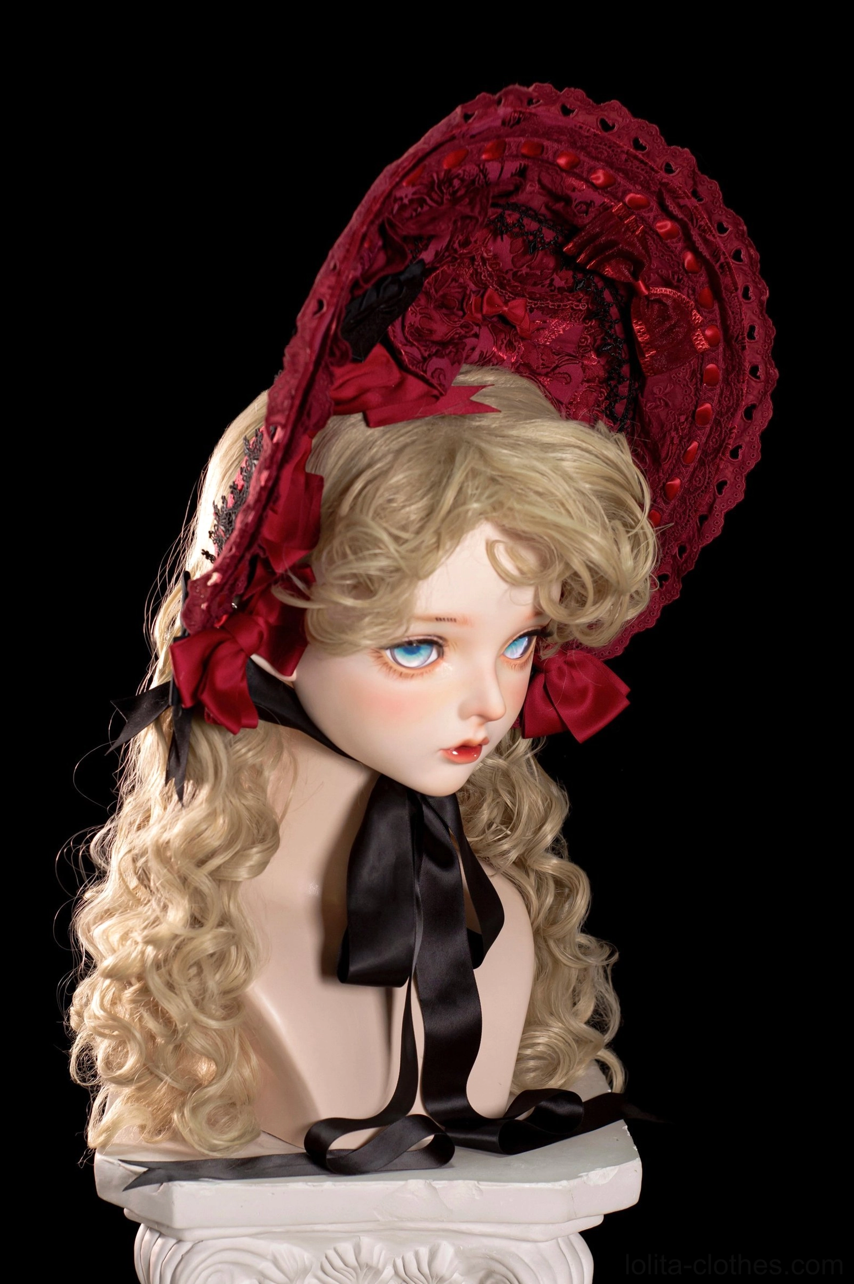 Dark red lolita bonnet cape gothic romantic color rich hue elegant aesthetic option