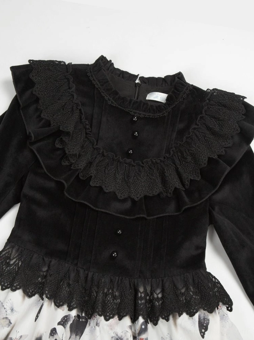 Dead leaf butterfly gothic lolita dress halloween costume gothic aesthetic dark aesthetic creative event wear vampire theme
