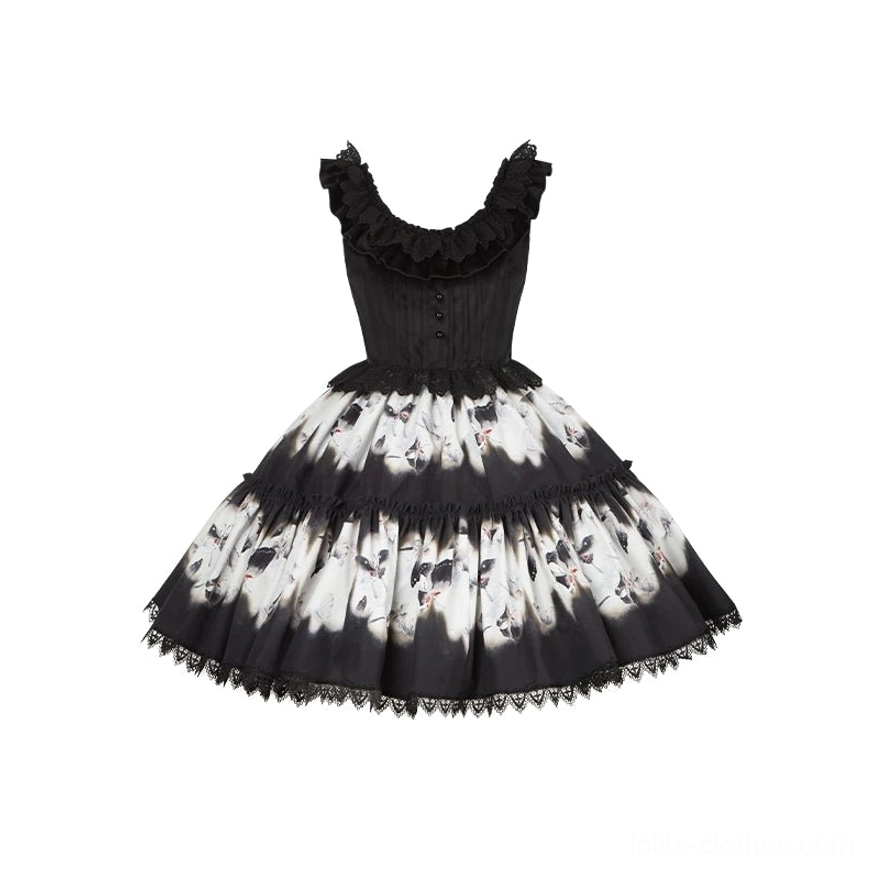 Dead leaf butterfly gothic lolita dress material composition velour polyester spandex fabric quality premium lining construction