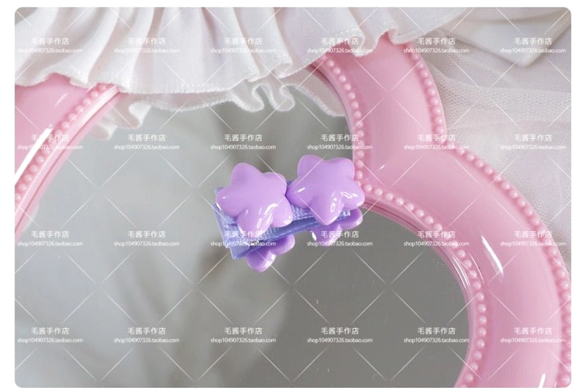 Double purple star hair clip with soft lavender pastel star beads and reliable metal hair clip base
