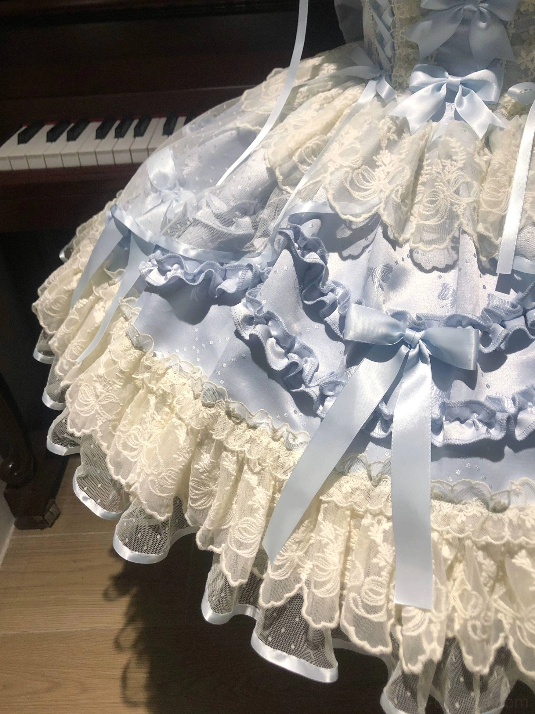Dreamy Butterfly JSK dress paired with creative photography props including parasol and plush animals, showcasing the garment's versatility for lolita themed photoshoots