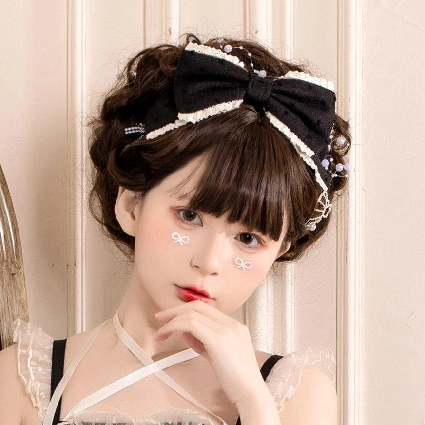 Du Meiza's Wish black lolita KC headband gothic-sweet style