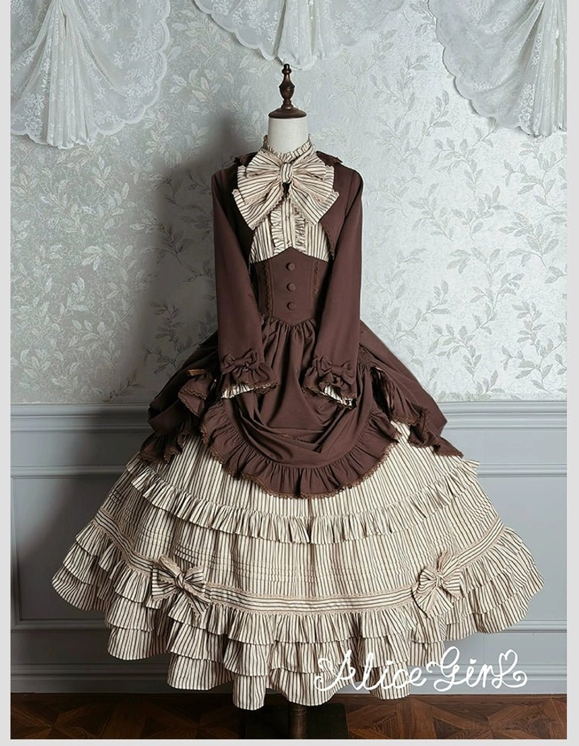 Duke of Victoria classic lolita overskirt side zipper closure functional detail flat lay measurement reference