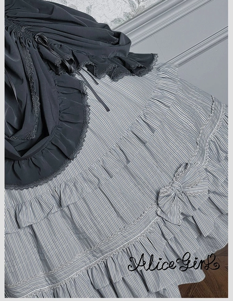 Duke of Victoria classic lolita yarn-dyed striped cotton material color fastness quality detail flat lay