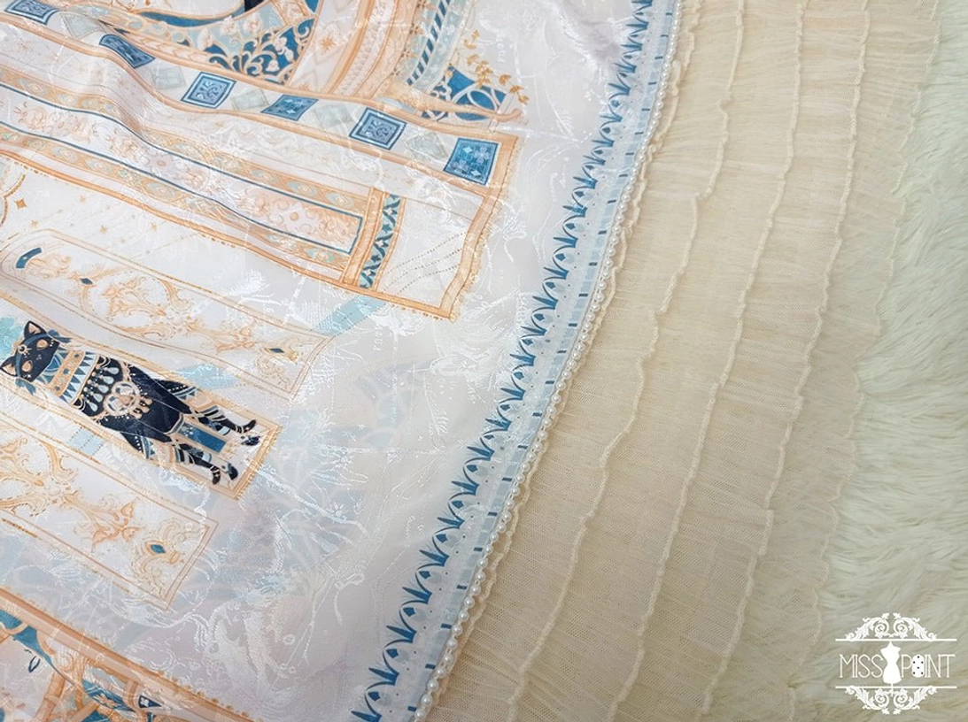 Egyptian Lolita JSK lace accent detail showing delicate craftsmanship and material quality