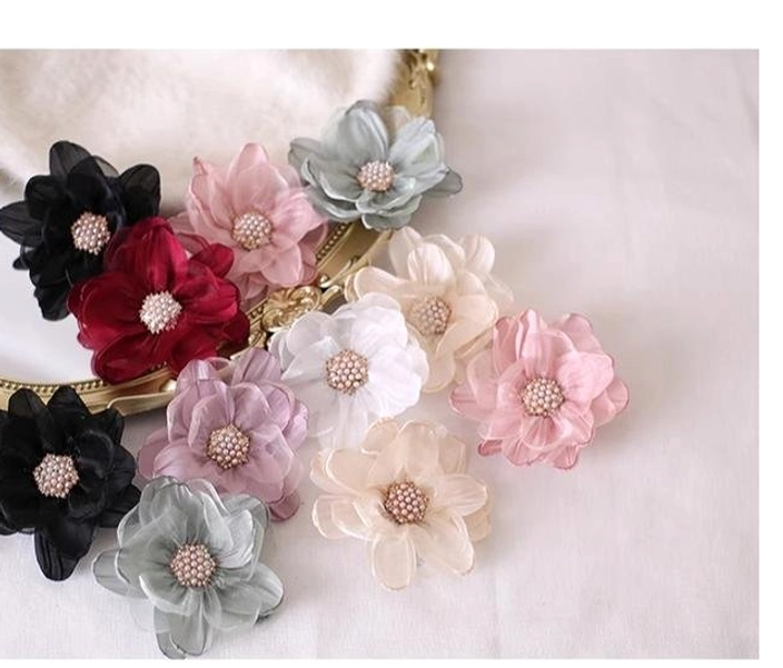 Elegant organza flower lolita hair accessory delicate burned-edge petal design