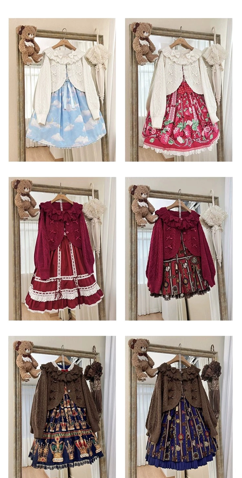 Enchanted Garden Ruffle Cardigan Detachable Bows Sweet Lolita Aesthetic Collectible Fashion Piece Statement