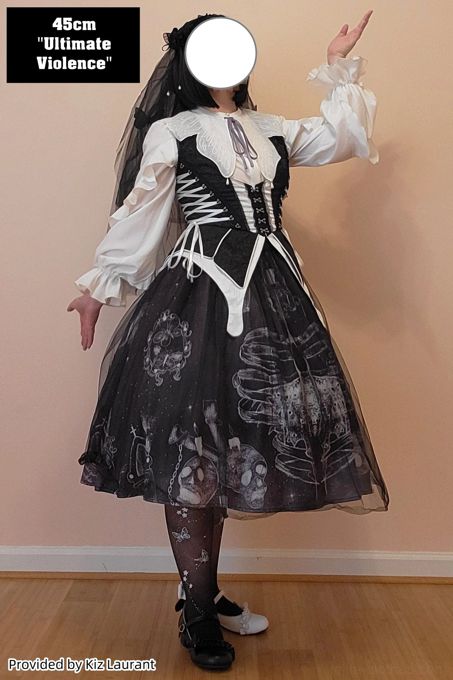 Extreme puffy lolita petticoat styling guide showing coordination with gothic lolita dress and formal event ensemble