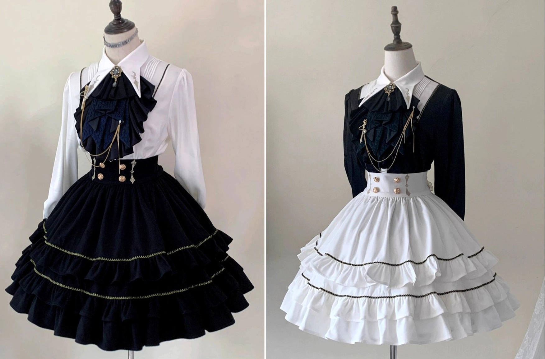 Fallen Moon Rule military lolita ensemble packed and ready for shipment, showing product presentation and packaging