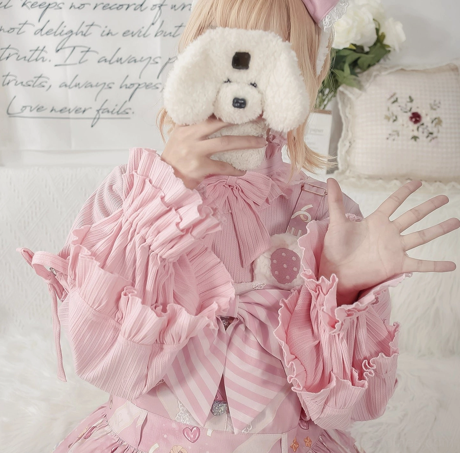 First snow lolita inner blouse color swatches showing pastel and jewel tone options for sweet lolita coordinates