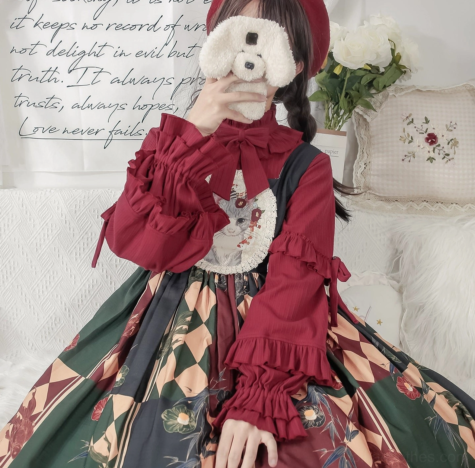 First snow lolita inner blouse detachable bow decoration customizable styling versatile wearing options