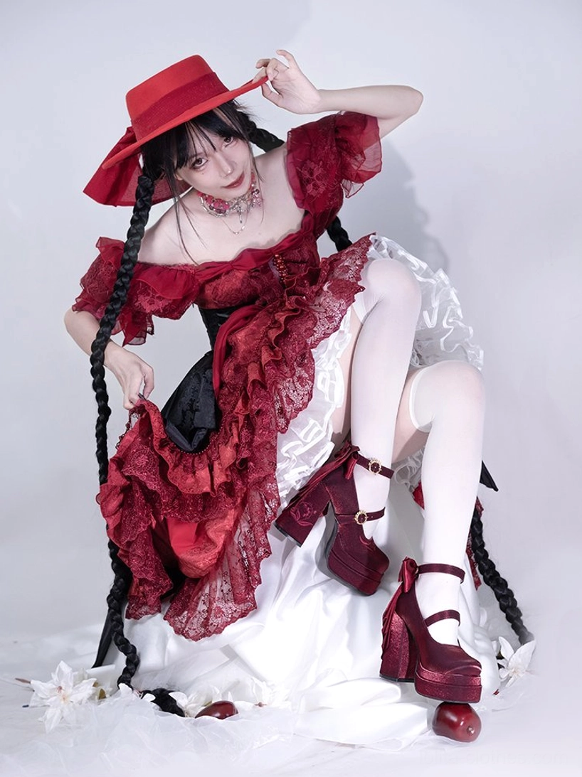 Floating dream lily lolita heels quality control and construction standards detail, showing craftsmanship, material durability, and design precision of each pair