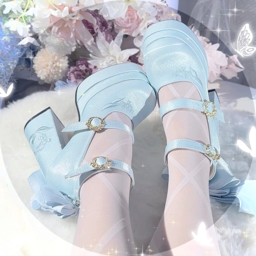 Processing and shipping information for floating dream lily lolita heels, showing packaging quality, delivery timeline, and customer care standards