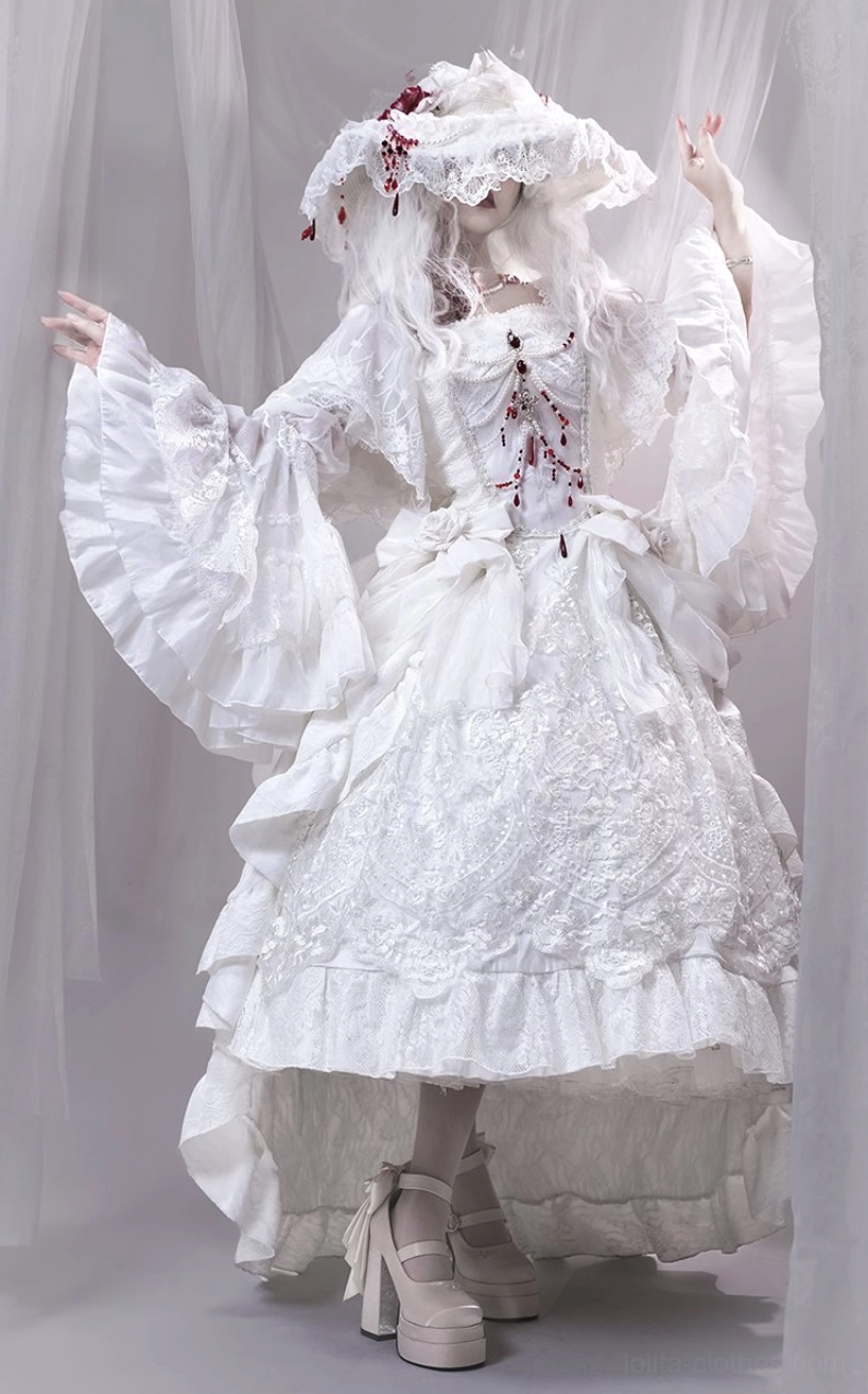 Size guide and foot measurement instructions for floating dream lily lolita heels, helping customers find perfect fit from size 34 to size 41
