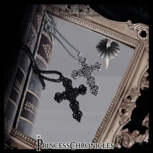 Floating Phantom gothic cross necklaces collection silver black filigree pendant ouji lolita accessories