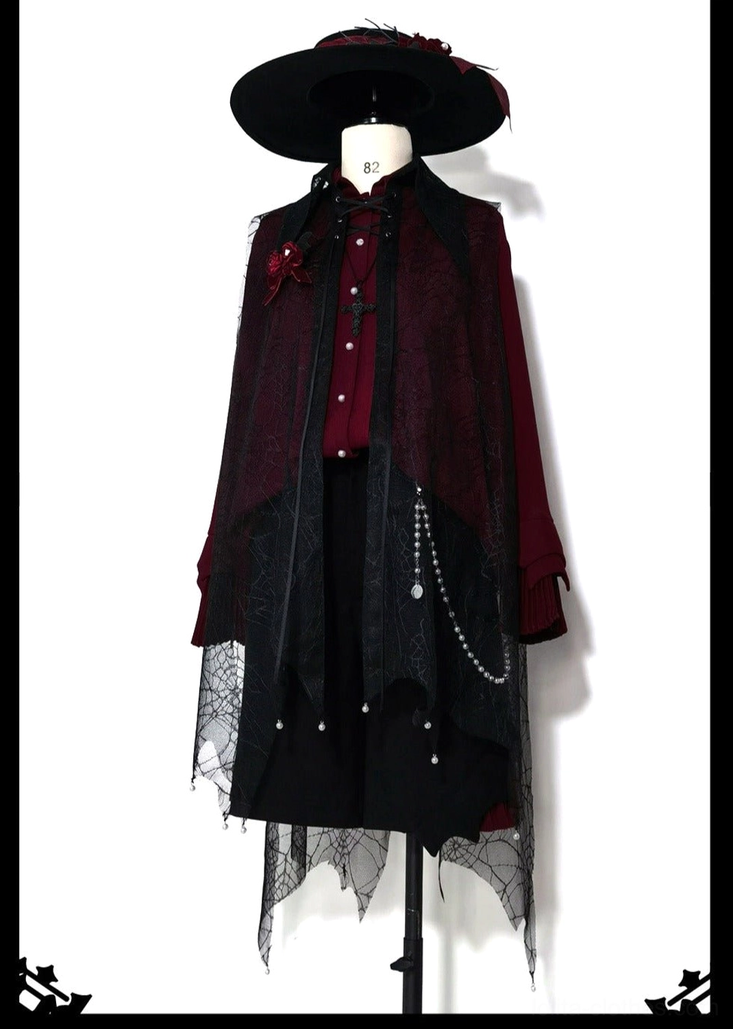 Floating Phantom gothic ouji lolita complete vintage outfit mannequin display chain accessories coordination