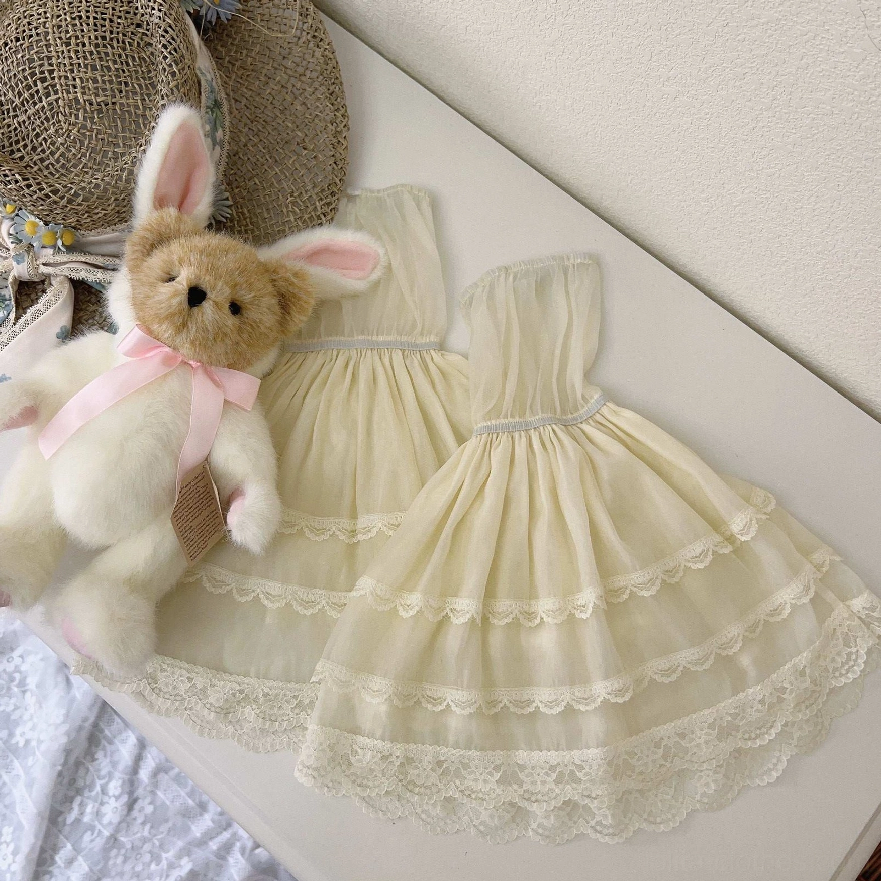 Detachable sheer puff sleeves pair for floral ballet lolita jsk dress interchangeable sleeve piece