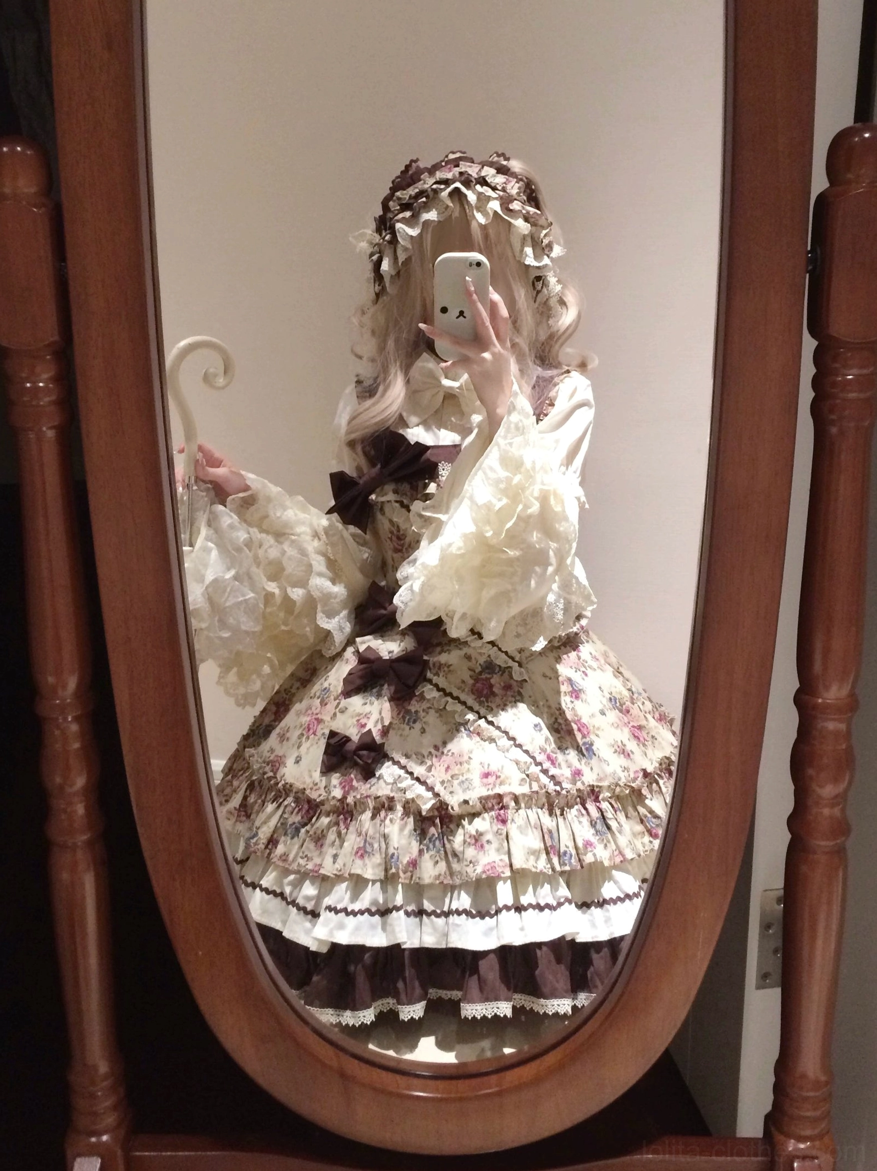 Floral Reverie Old School Lolita JSK long-sleeved coordinating inner shirt size chart measurements specifications