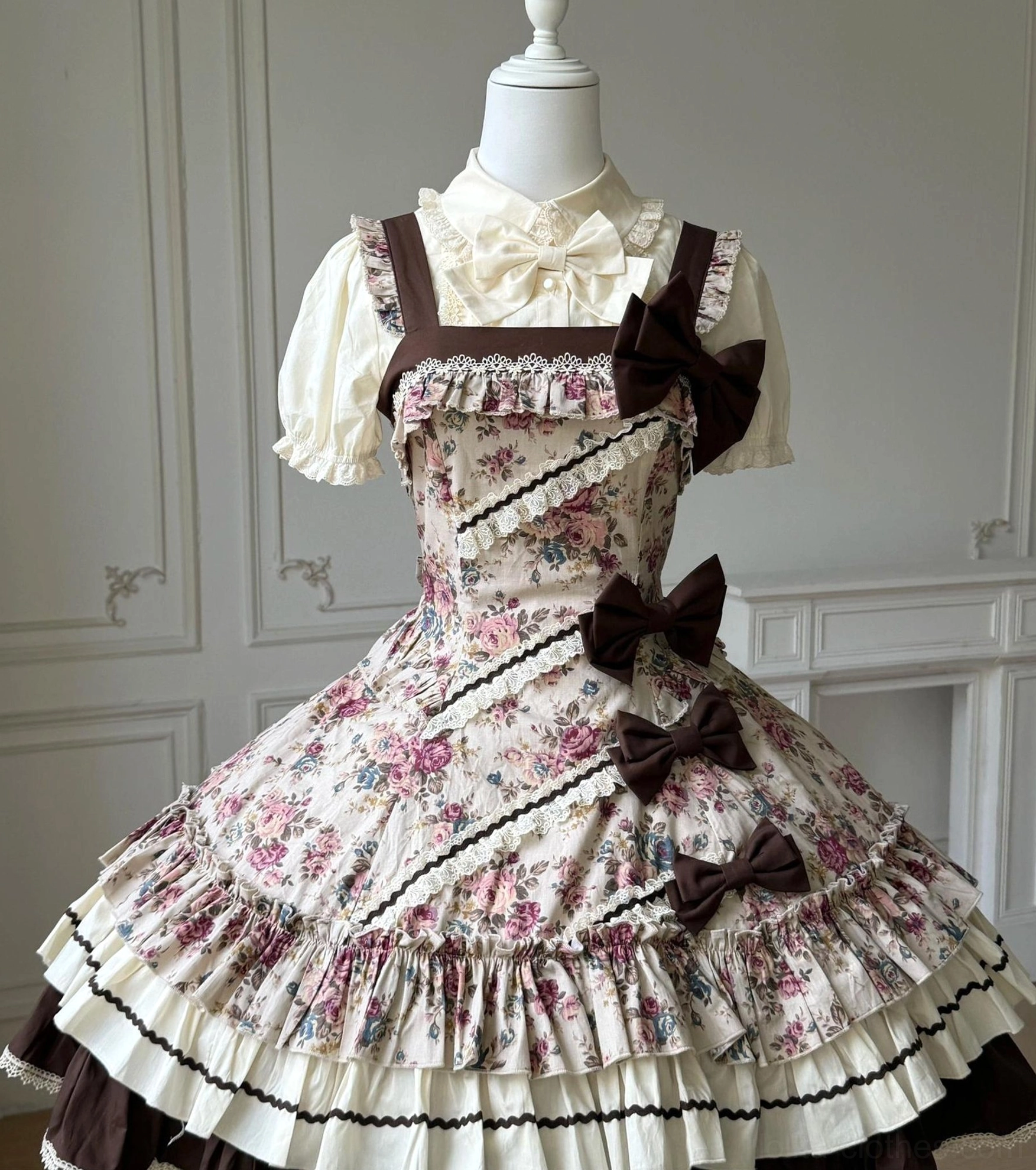 Floral Reverie Old School Lolita JSK vintage floral wall print botanical pattern design heritage aesthetic