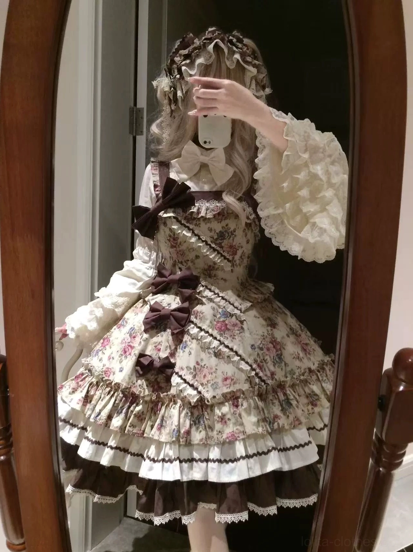 Floral Reverie detachable trailing cape sizing measurements one size lolita dress accessory reference