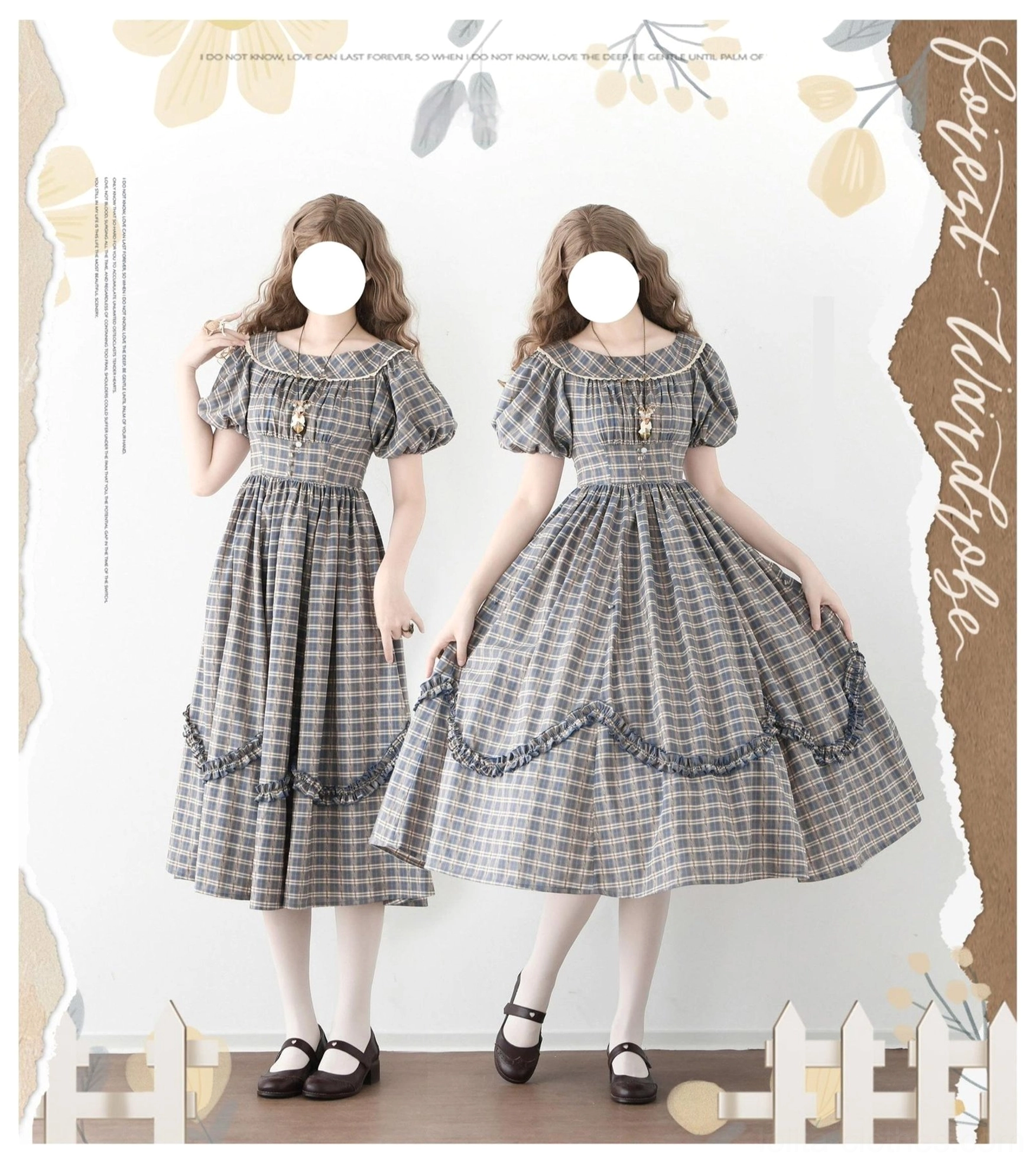Lolita OP dress button-operated lifting hem system detail showing adjustable hemline feature close-up
