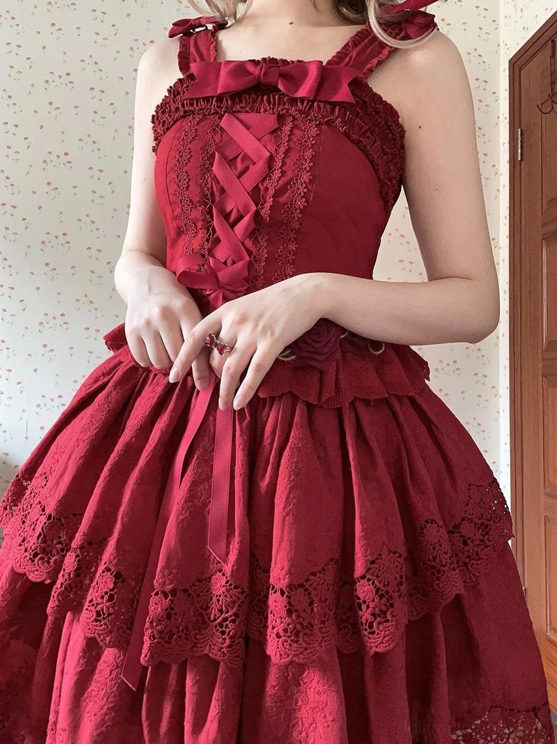 Forest Waltz lolita camisole custom sizing process - personalized tailoring with measurement taking instructions for achieving perfect authentic lolita proportions and comfort