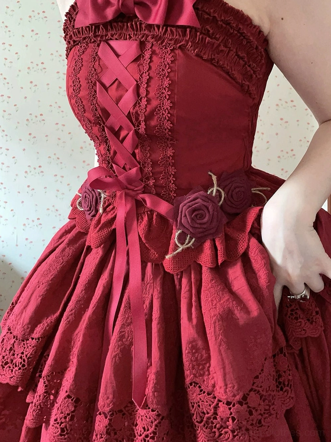 Forest Waltz color-specific care instructions - dark fabric first wash dye prevention with color catcher sheets and gentle water-soluble lace care recommendations
