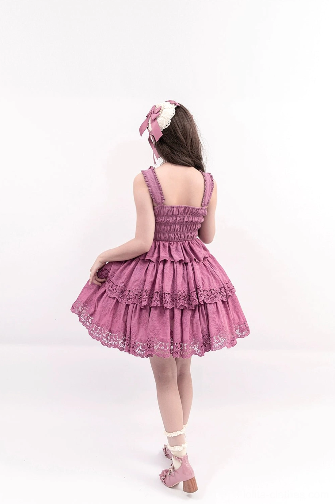 Forest Waltz sweet lolita coordination - loose camisole in navy or ivory paired with pastel-toned skirts, cute hair accessories, and romantic styling elements