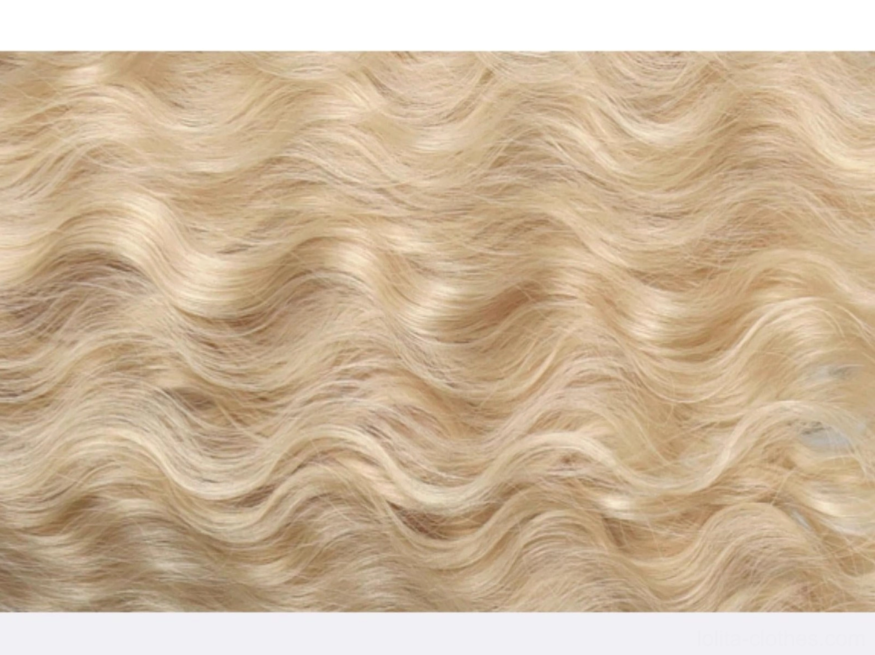 Golden long curly lolita wig size chart measurements bang length total hair length specifications free size adjustable buckle system