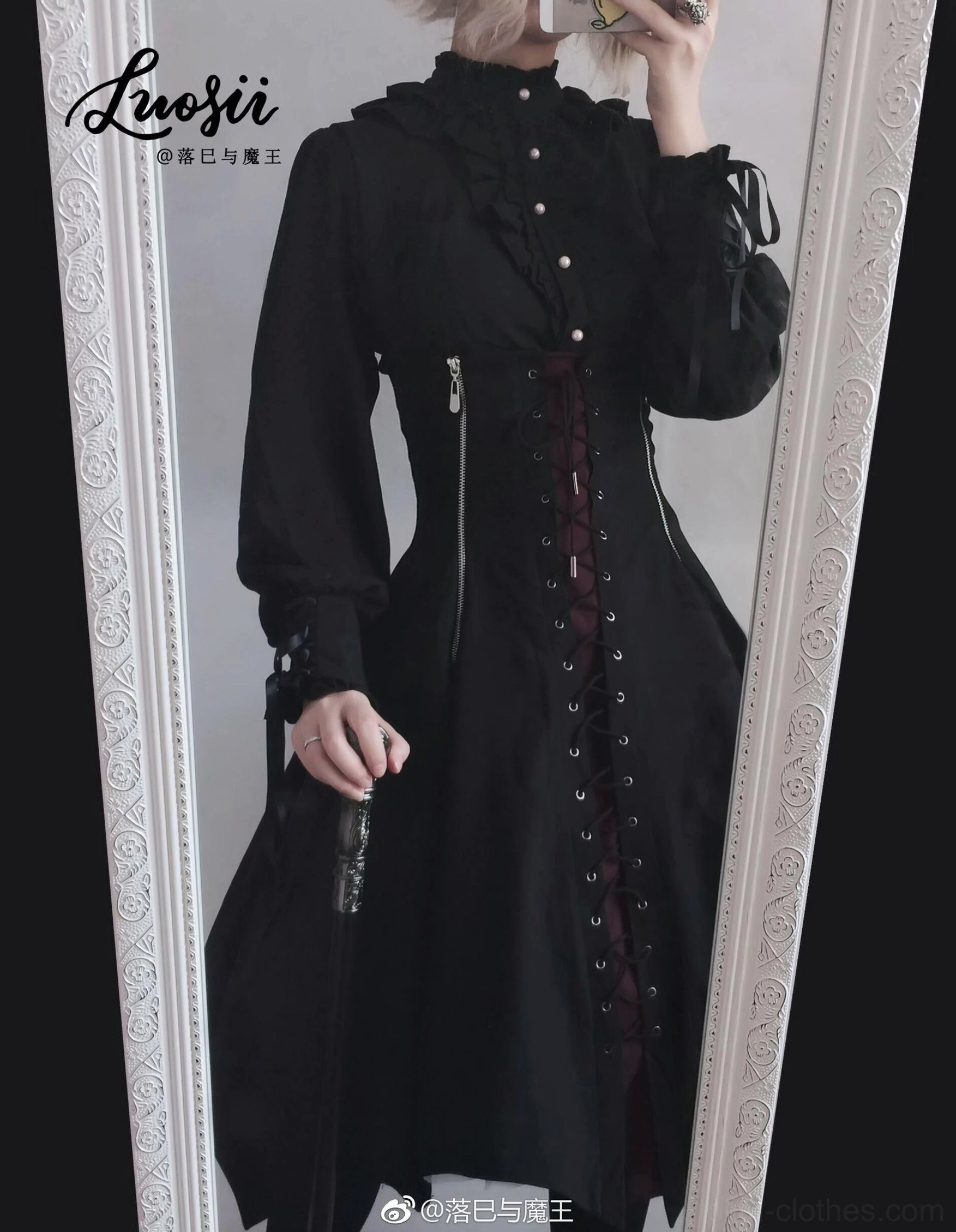 Gothic Lolita asymmetrical hem design showing irregular pointed cut and contemporary design approach