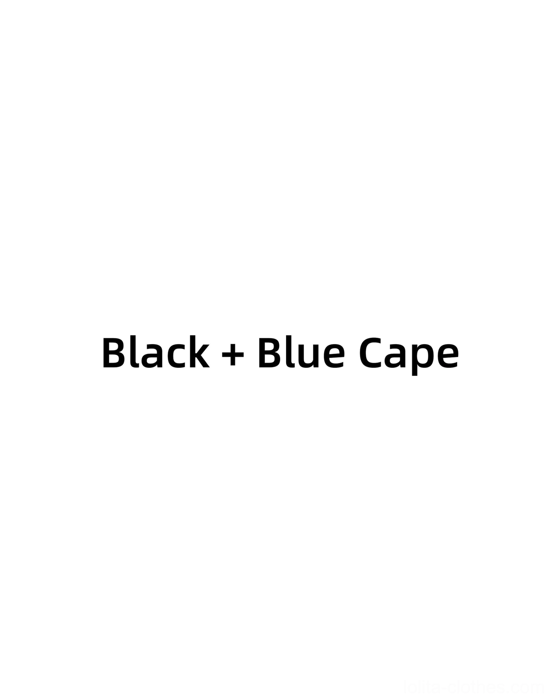 Gothic Lolita black and blue cape only detachable piece one size dramatic front tie-fastening