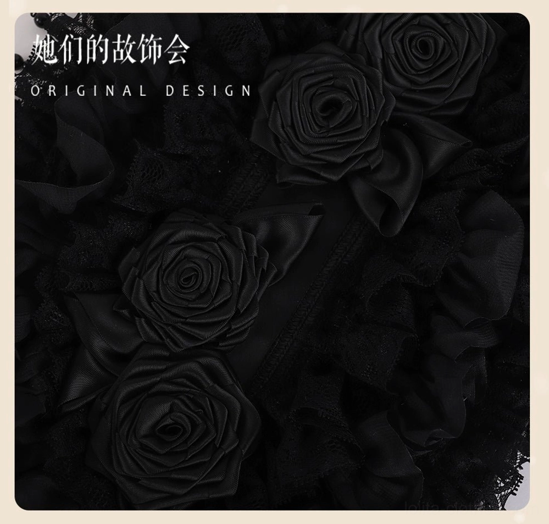 Gothic Lolita black bonnet hat lifestyle and fashion context showing authentic lolita headdress accessory used in coordinated alternative style ensemble