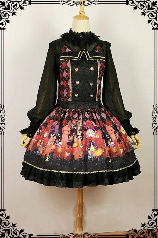 Gothic Halloween lolita blouse care and maintenance instructions showing proper washing, drying, storage methods to preserve 120D twill fabric and longevity