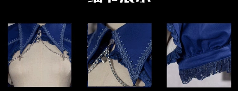 Gothic lolita bolero fabric texture and material quality close-up showing tr blend weave
