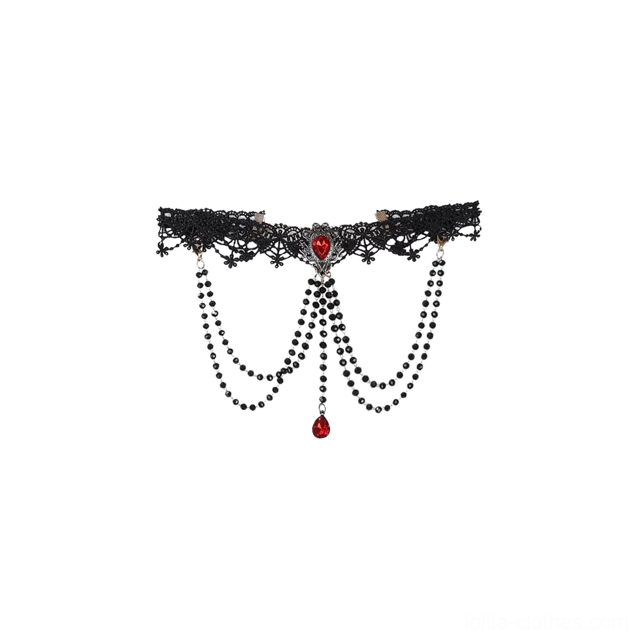 Gothic lolita camisole embroidered top detail front corset lace-up removable rose ornament accessory