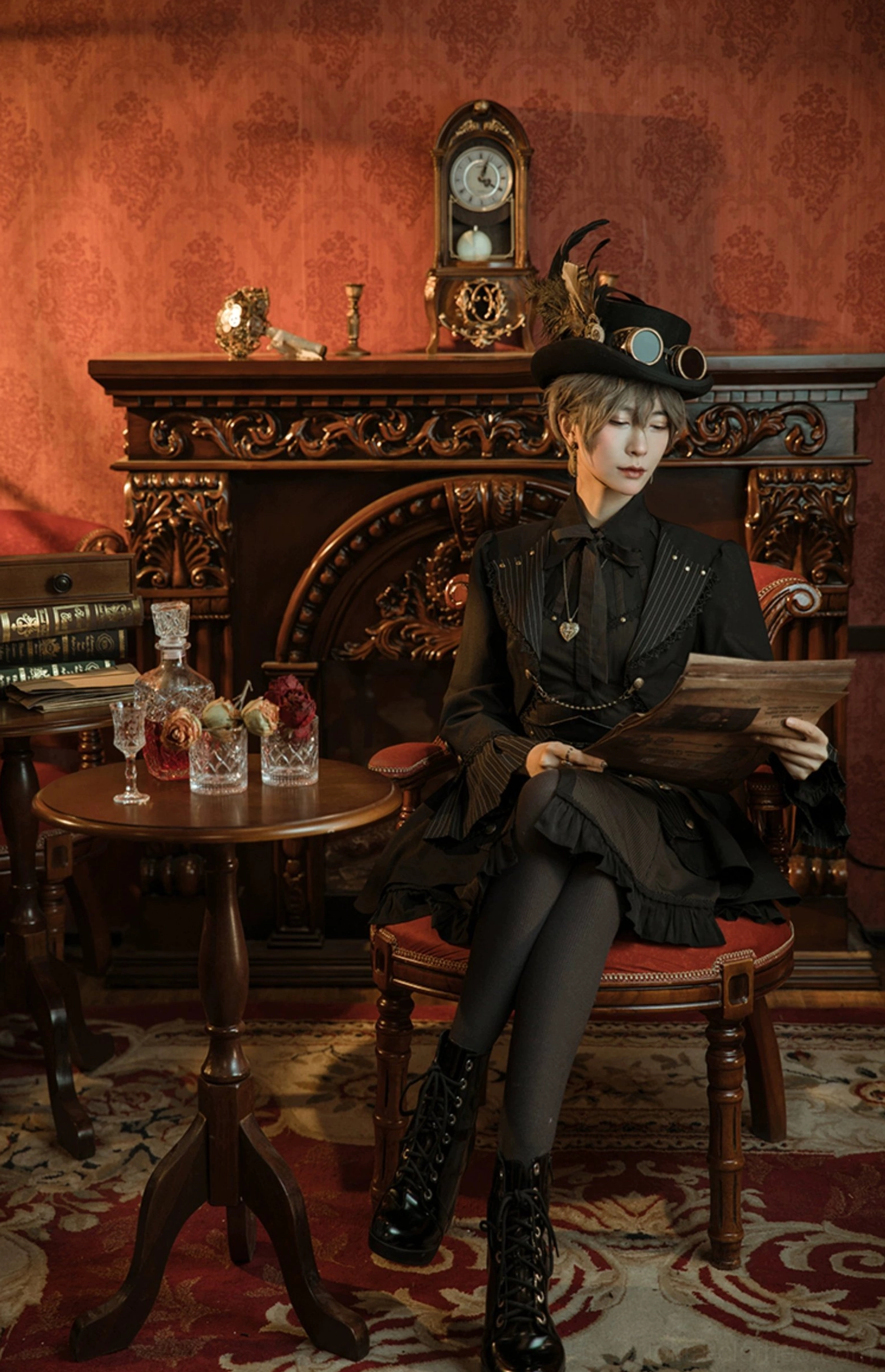 Gothic Lolita cardigan jacket hem length cropped proportion full outfit view fit showcase