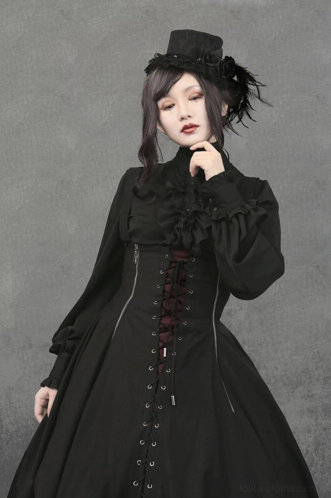 Gothic Lolita care and maintenance showing proper hand washing technique for TR cotton fabric