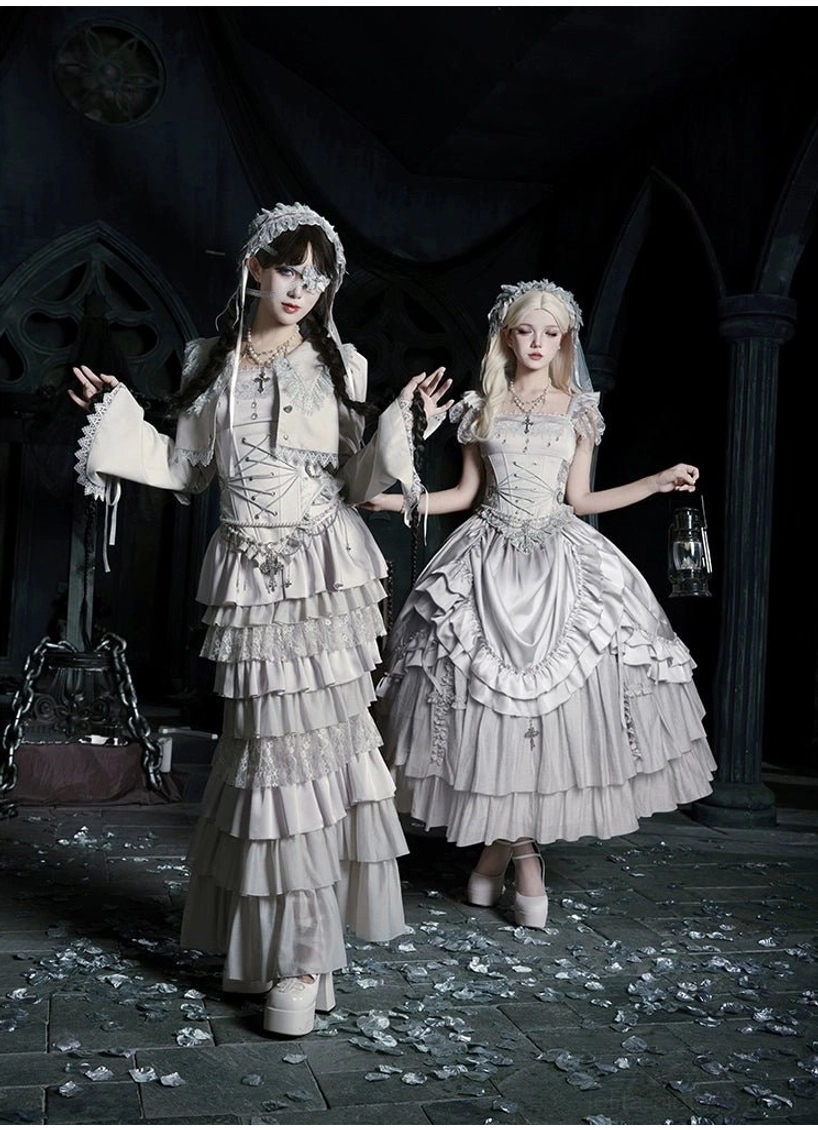 Gothic lolita cloud silk cotton blend fabric detail showing comfortable stretch performance four-way stretch construction