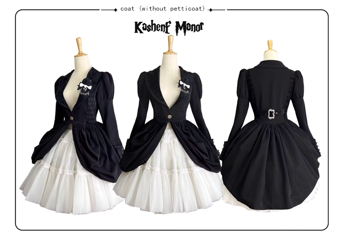 Gothic Lolita coat only option standalone piece without petticoat brooch versatile layering piece