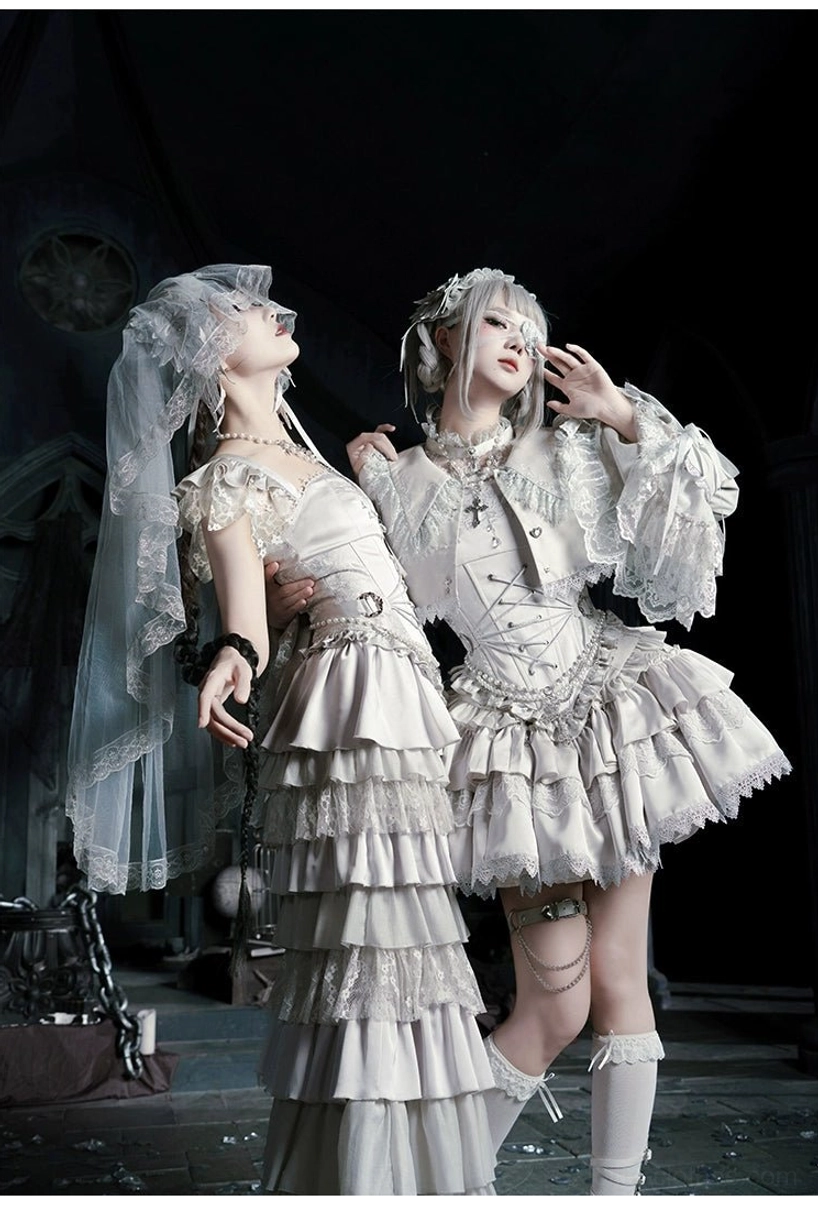 Gothic lolita cross necklace signature centerpiece spiritual ecclesiastical narrative themed accessory design