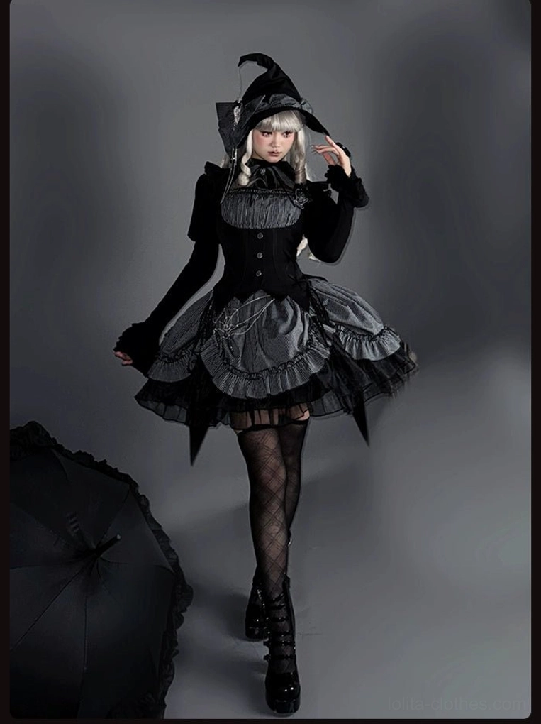 Metal button details gothic Lolita cuffs round decorative fasteners construction